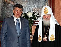 Состоялась встреча Святейшего Патриарха Кирилла с президентом Союза армян России А. А. Абрамяном